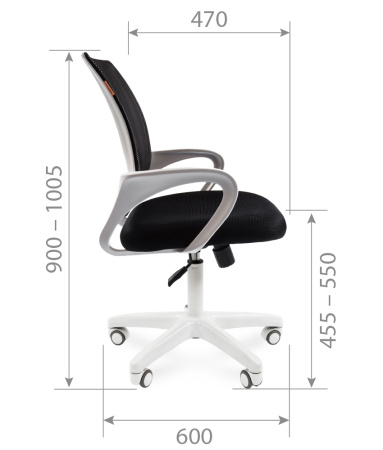Офисное кресло Chairman 696 белый пластик TW-11/TW-01  черный