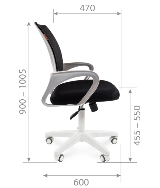 Офисное кресло Chairman 696 белый пластик TW-11/TW-01  черный